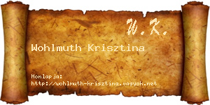Wohlmuth Krisztina névjegykártya