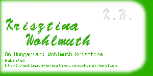 krisztina wohlmuth business card